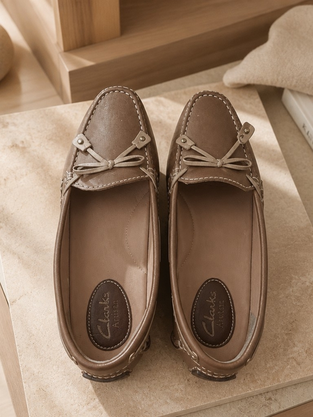 Clarks Brown Leather Driving Loafers